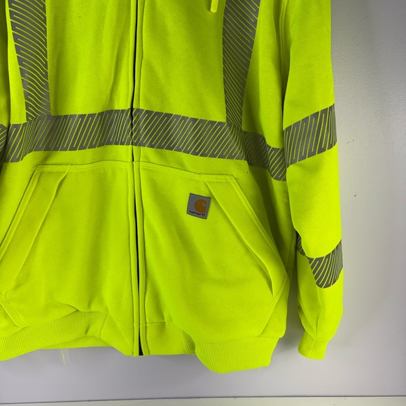 Carhartt Men's Hi Vis Class 3 Thermal Zip Hoodie size medium EUC - Picture 4 of 9